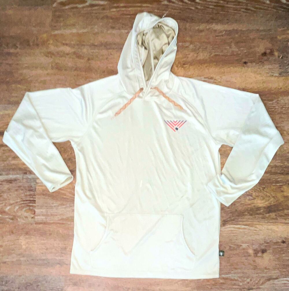 Howler Bros Men's L White Pullover Fishing Hoodie w/ Pockets Logo